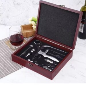 Coffret d'accessoires tout-en-un pour amateur de vin, 9 pièces en alliage de zinc