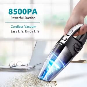 Aspirateur à main sans fil, avec aspiration puissante 120 W, aspirateur de voiture portable rechargeable pour la maison, la voiture, le bureau