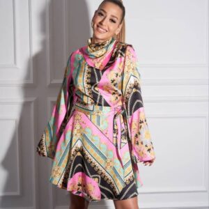 Robe satin à motif