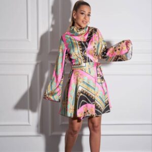 Robe satin à motif