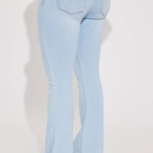 Pantalon jeans extensible rehaussant les fesses délavé claire