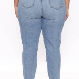 Pantalon Jeans Mom Taille Haute Très Spécial - Délavé Moyen