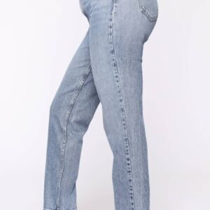 Pantalon Jeans Mom Taille Haute Très Spécial - Délavé Moyen