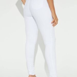 Pantalon Jeans skinny taille haute classique de grande taille - Blanc