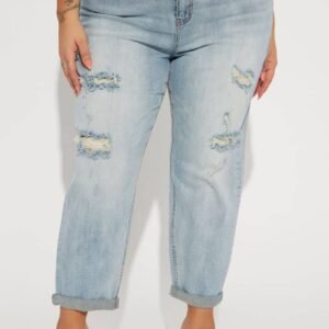 Pantalon Jeans Boyfriend Gerrit - Délavé Bleu Moyen