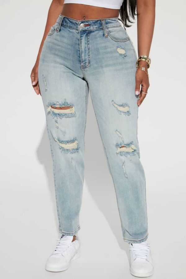 Pantalon Jeans Boyfriend Gerrit - Délavé Bleu Moyen