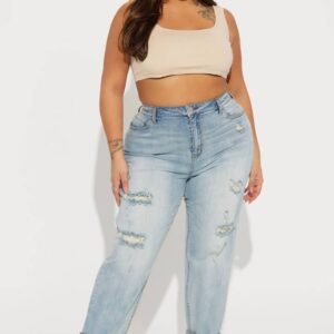 Pantalon Jeans Boyfriend Gerrit - Délavé Bleu Moyen