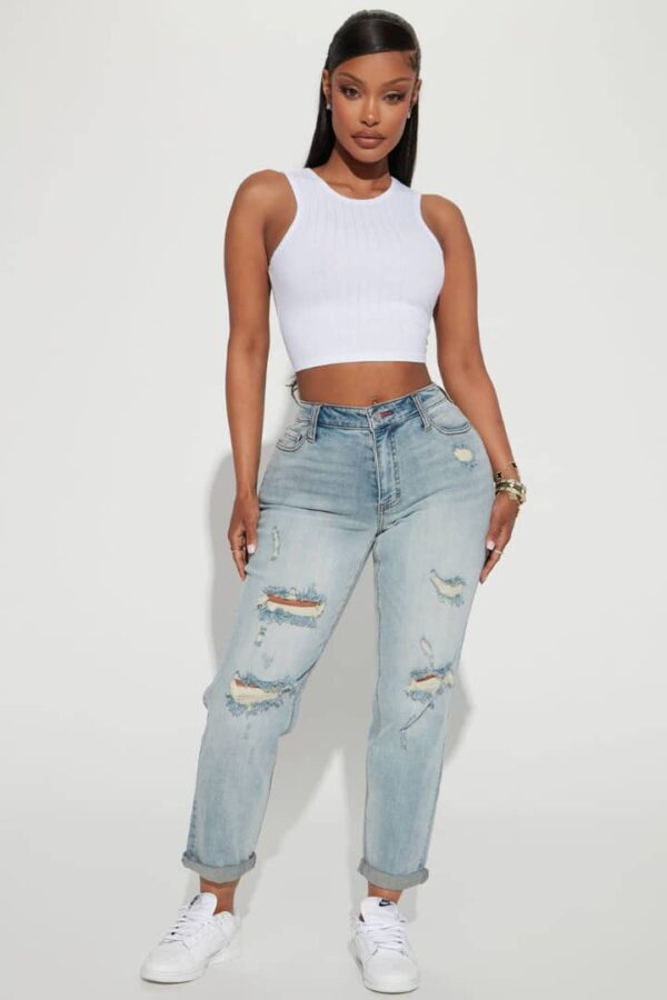 Pantalon Jeans Boyfriend Gerrit - Délavé Bleu Moyen – Image 4