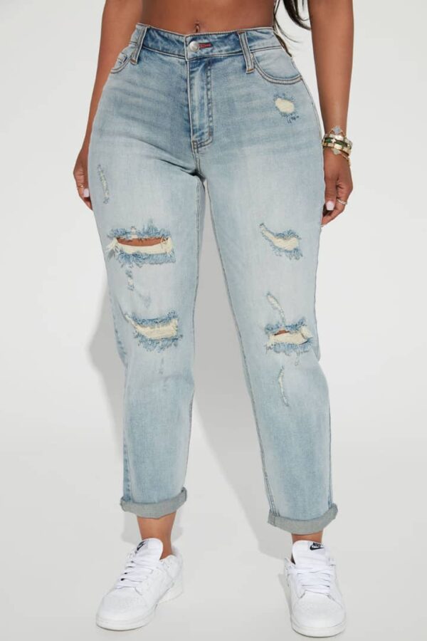 Pantalon Jeans Boyfriend Gerrit - Délavé Bleu Moyen – Image 5