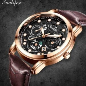 Montre classe Bracelet Étanche Pour Homme Avec Calendrier Creux