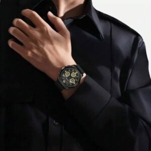 Montre classe Quartz D'affaires Décontractée Pour Homme, Montre-Bracelet Imperméable Noire Simple, Idéale Pour Banquet, Remise De Diplômes Ou Cadeau (Livré Avec Boîte Cadeau De Montre)