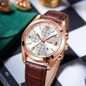 Montre classe À Quartz À Triple Cadran Pour Homme