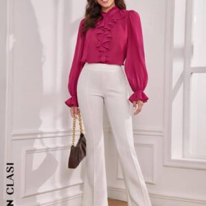 SHEIN Clasi Blouse À Volants Manches Évasées
