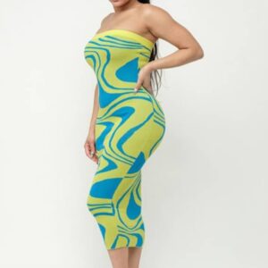 Robe Pull Motifs Bustier