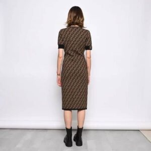 Robe Fendi Monogramme Marron