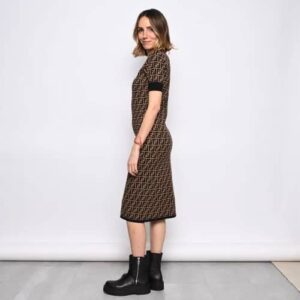 Robe Fendi Monogramme Marron