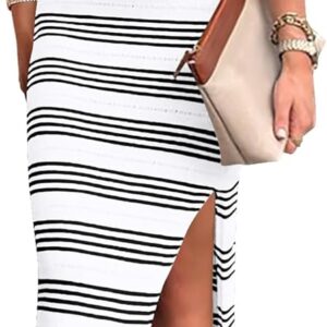 Robes 2024 Crew Neck Casual Sundress Creux Out Side Slit Moulante Tricoté Long Tank