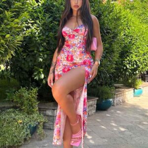 Robe longue à bretelles pour femme, motif floral, sexy, tendance,