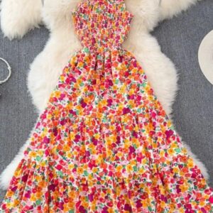 Robe longue à fleurs
