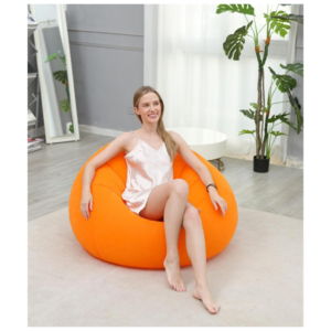 Fauteuil gonflable de luxe pour intérieur et extérieur - Pouf en tissu peluche doux, idéal pour la maison et le jardin, les jeux vidéo, les pique-niques, la plage, Noël.