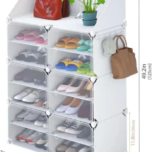 Etagère à chaussures transparente, meuble à chaussures de type tiroir