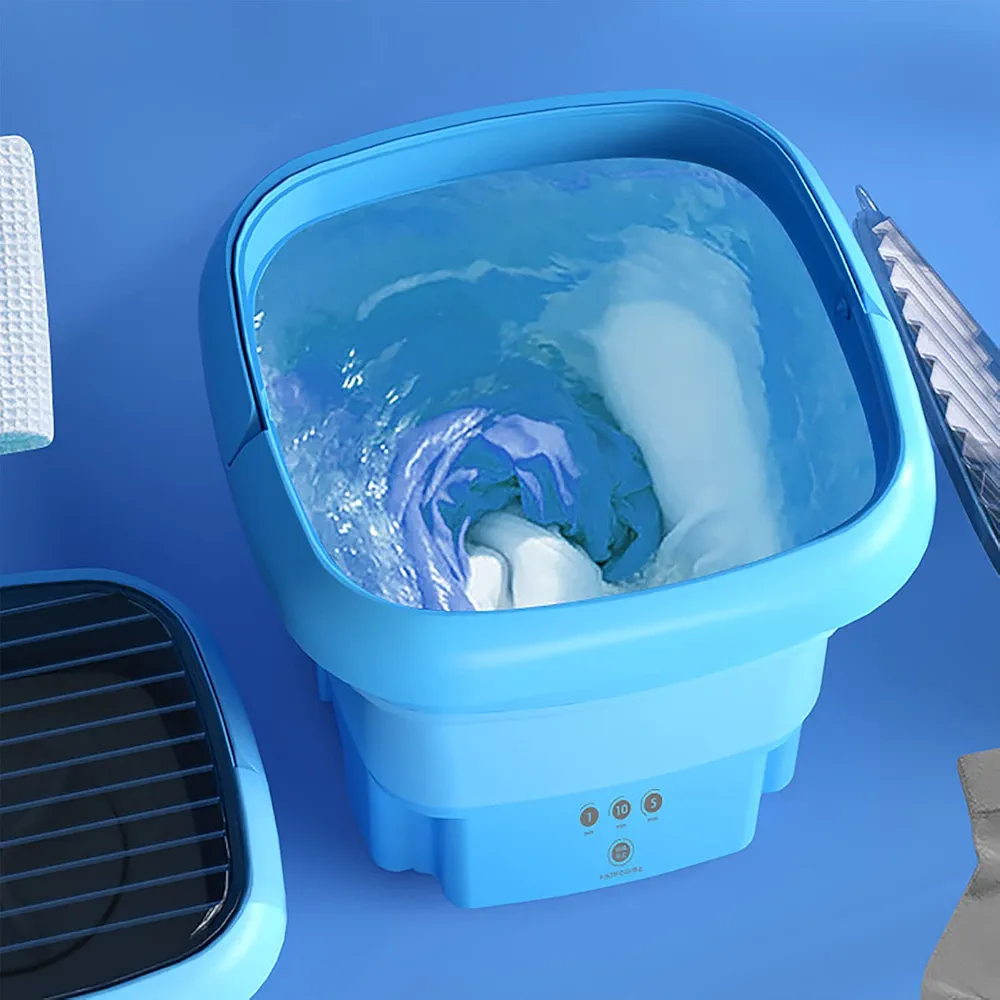 Machine à laver portable pliable avec essoreuse automatique vêtements – Image 3