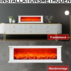 Cheminée Électrique Décorative Blanche – Meuble Chauffant Design & Cosy