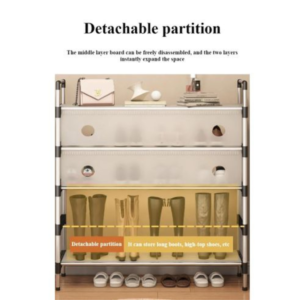 Organisateur d’entrée 3-en-1 – Étagère à chaussures multi-niveaux avec porte-vêtements et support pour chapeaux