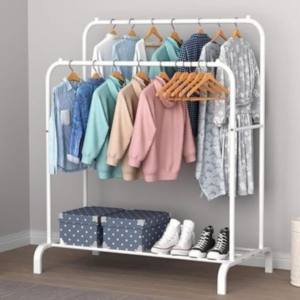 Porte-manteau et rangement - GENE - Mobile double - Robuste - Élégant - Intérieur