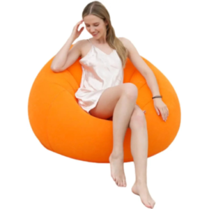 Fauteuil gonflable de luxe pour intérieur et extérieur - Pouf en tissu peluche doux, idéal pour la maison et le jardin, les jeux vidéo, les pique-niques, la plage, Noël.