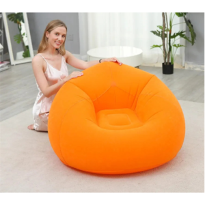 Fauteuil gonflable de luxe pour intérieur et extérieur - Pouf en tissu peluche doux, idéal pour la maison et le jardin, les jeux vidéo, les pique-niques, la plage, Noël.
