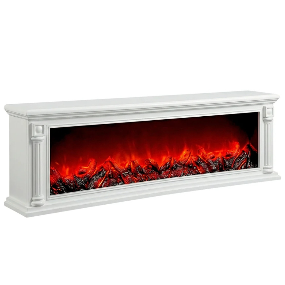 Cheminée Électrique Décorative Blanche – Meuble Chauffant Design & Cosy