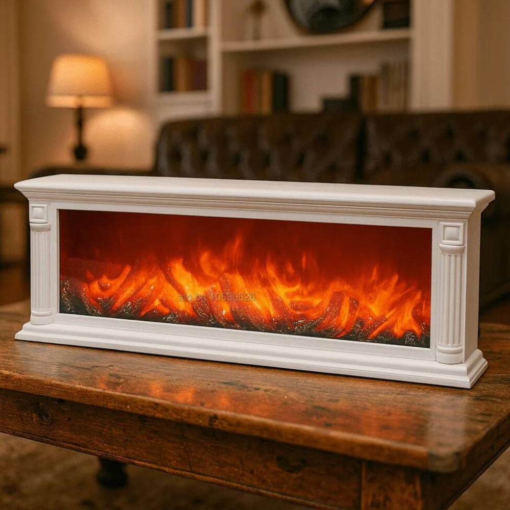 Cheminée Électrique Décorative Blanche – Meuble Chauffant Design & Cosy – Image 6