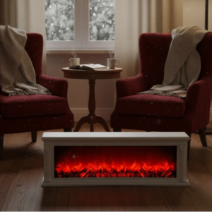 Cheminée Électrique Décorative Blanche – Meuble Chauffant Design & Cosy